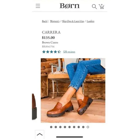 Like New Worn Once Born Brown Carrera Leather Penny Loafers - Picture 4 of 9